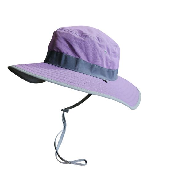 Sunday Afternoons Wide Brim Sun Hat with Chin Strap Purple & Gray Size Large - Picture 1 of 8